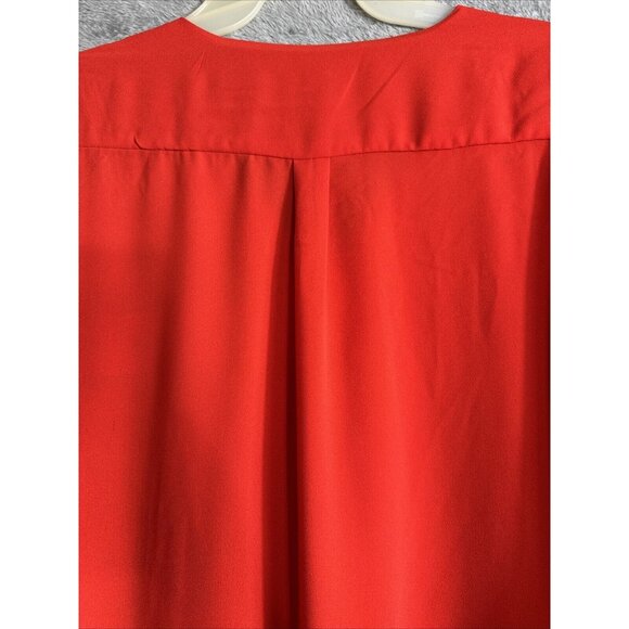 Roz & Ali Top Woman’s Small Red Blouse V Neck Shirt - Picture 16 of 16
